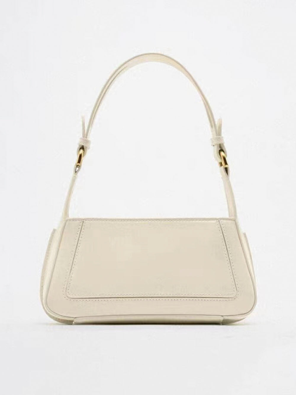 Bolso de hombro cuadrado con acabado de charol falso