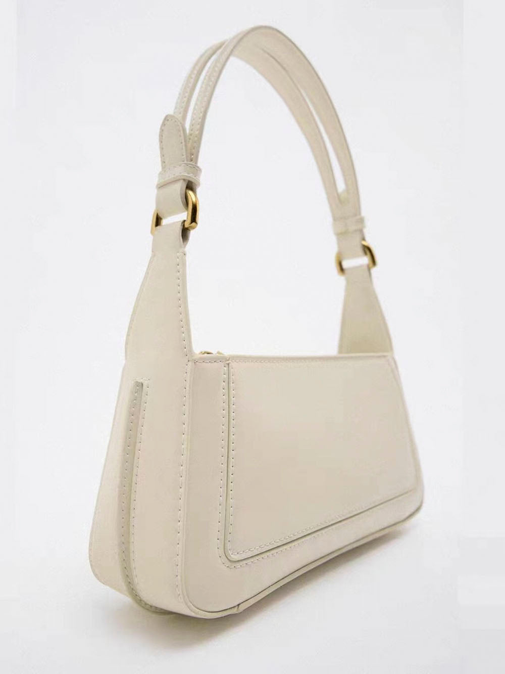 Bolso de hombro cuadrado con acabado de charol falso