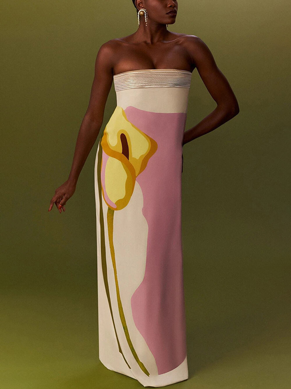 Robe longue d'été sexy à imprimé cache-cœur
