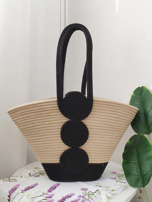 Sac fourre-tout tissé à bandoulière pour vacances à la plage