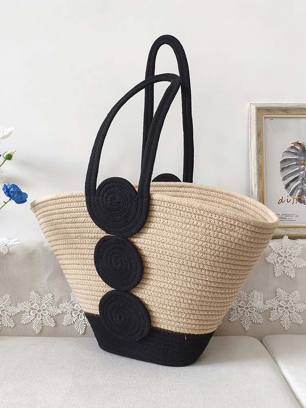 Sac fourre-tout tissé à bandoulière pour vacances à la plage