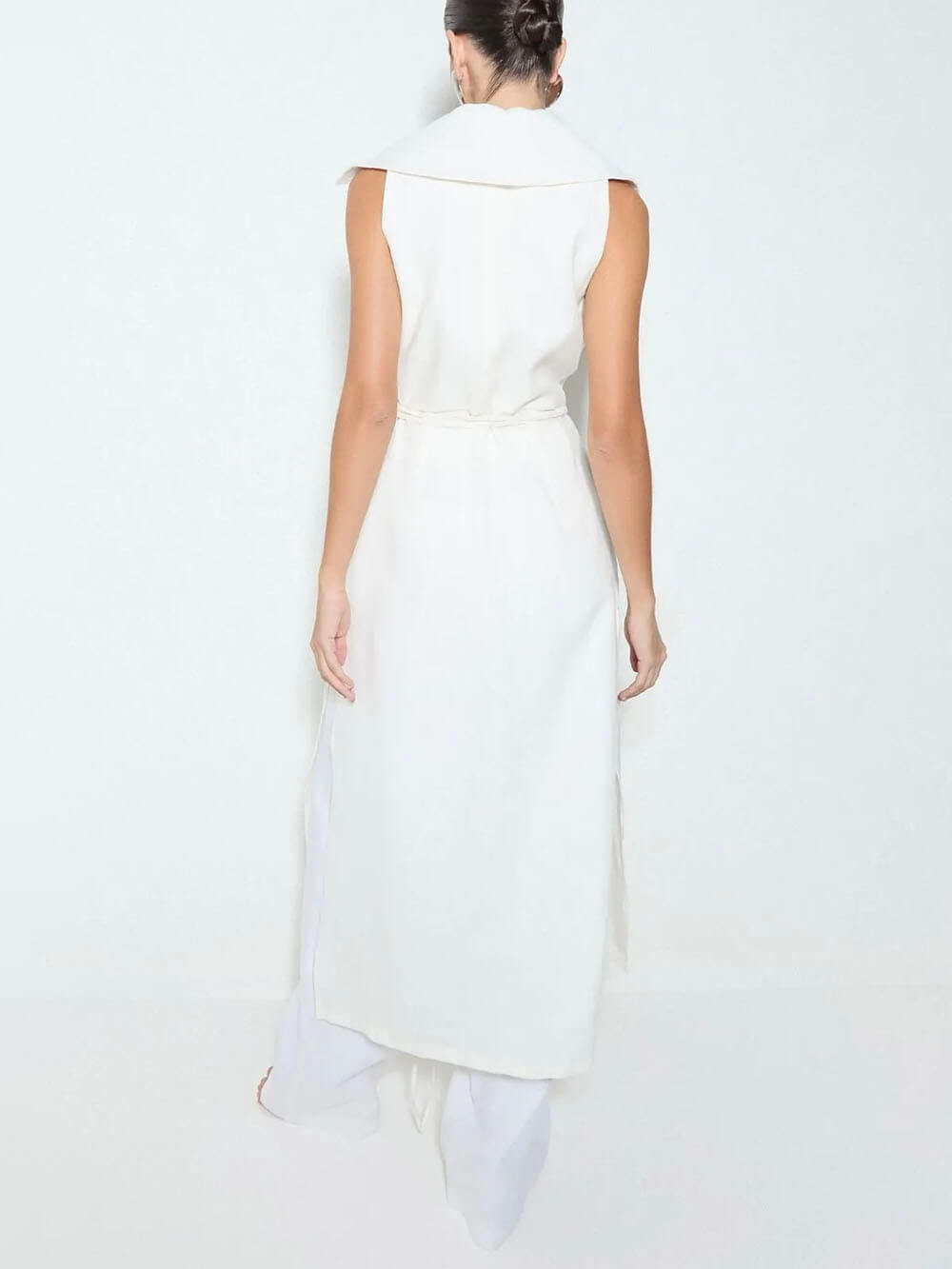 Exquisite Savina Linen Blend Pocketed Wide Leg Pants