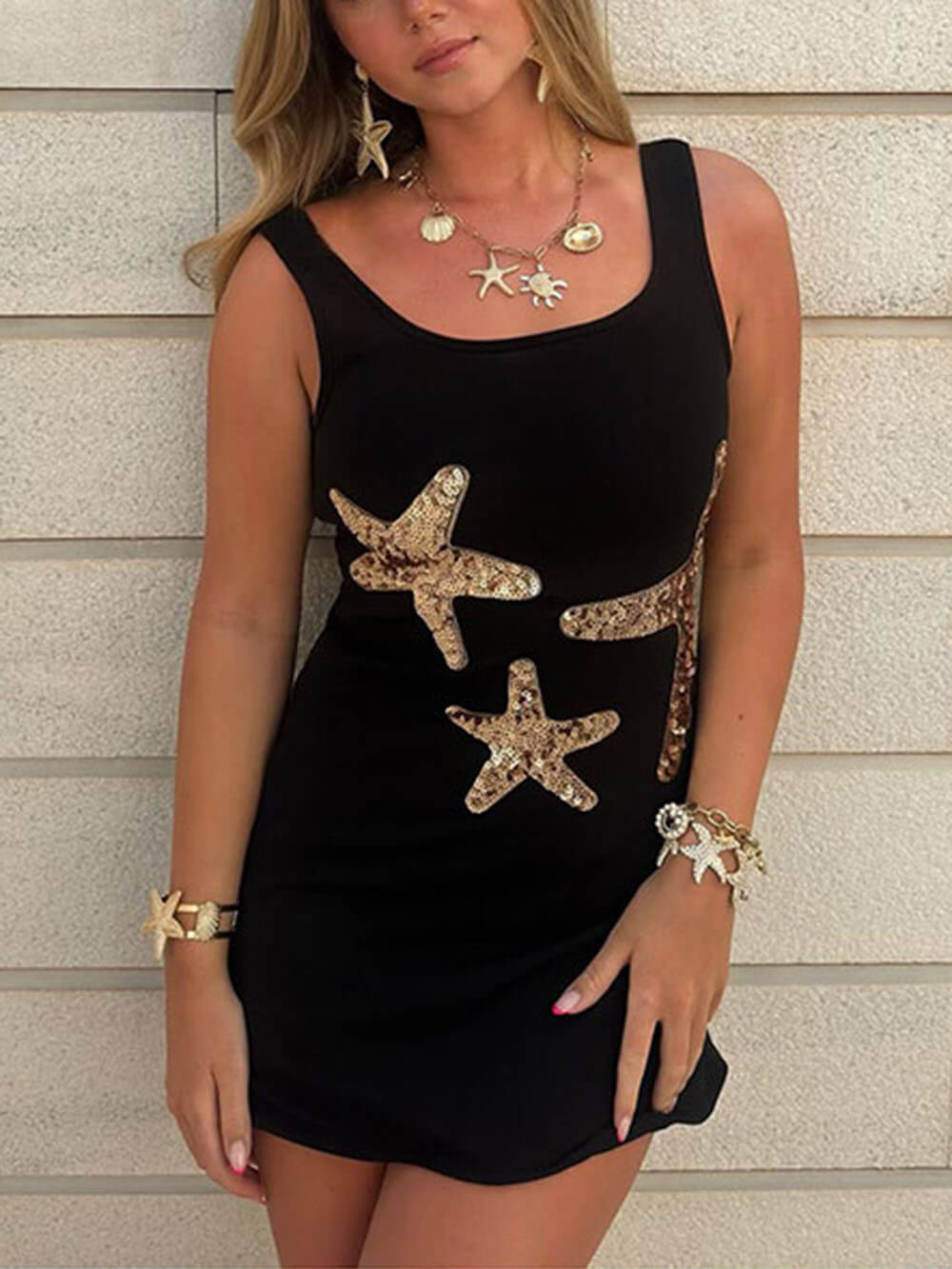 Mini-robe à paillettes unique et tendance