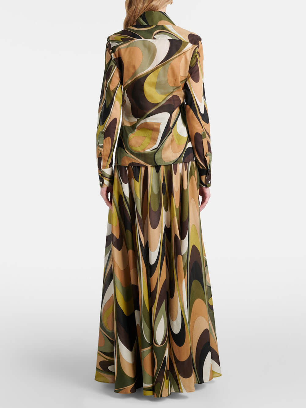 Retro Unique Print Muslin Loose High Waist Maxi Skirt