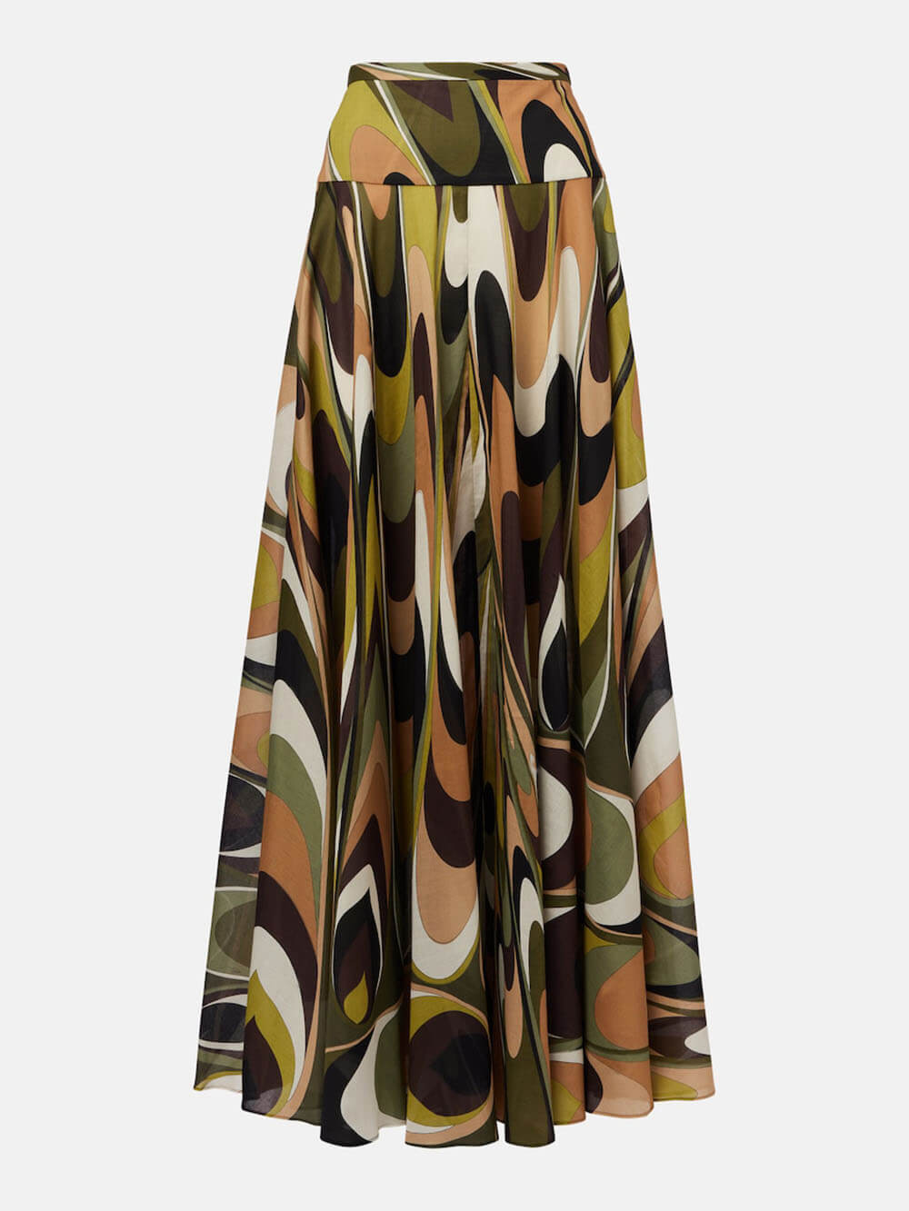 Retro Unique Print Muslin Loose High Waist Maxi Skirt