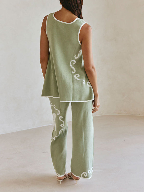 Casual Ocean Relics Pattern Tank Top