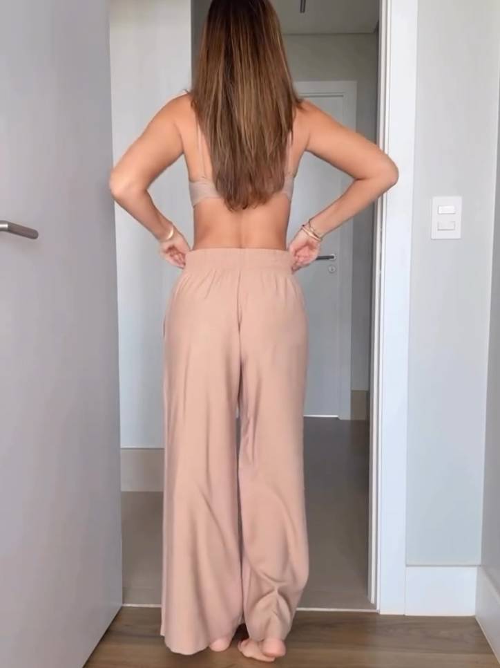 Slit Vest And Wide Leg Pants Suit