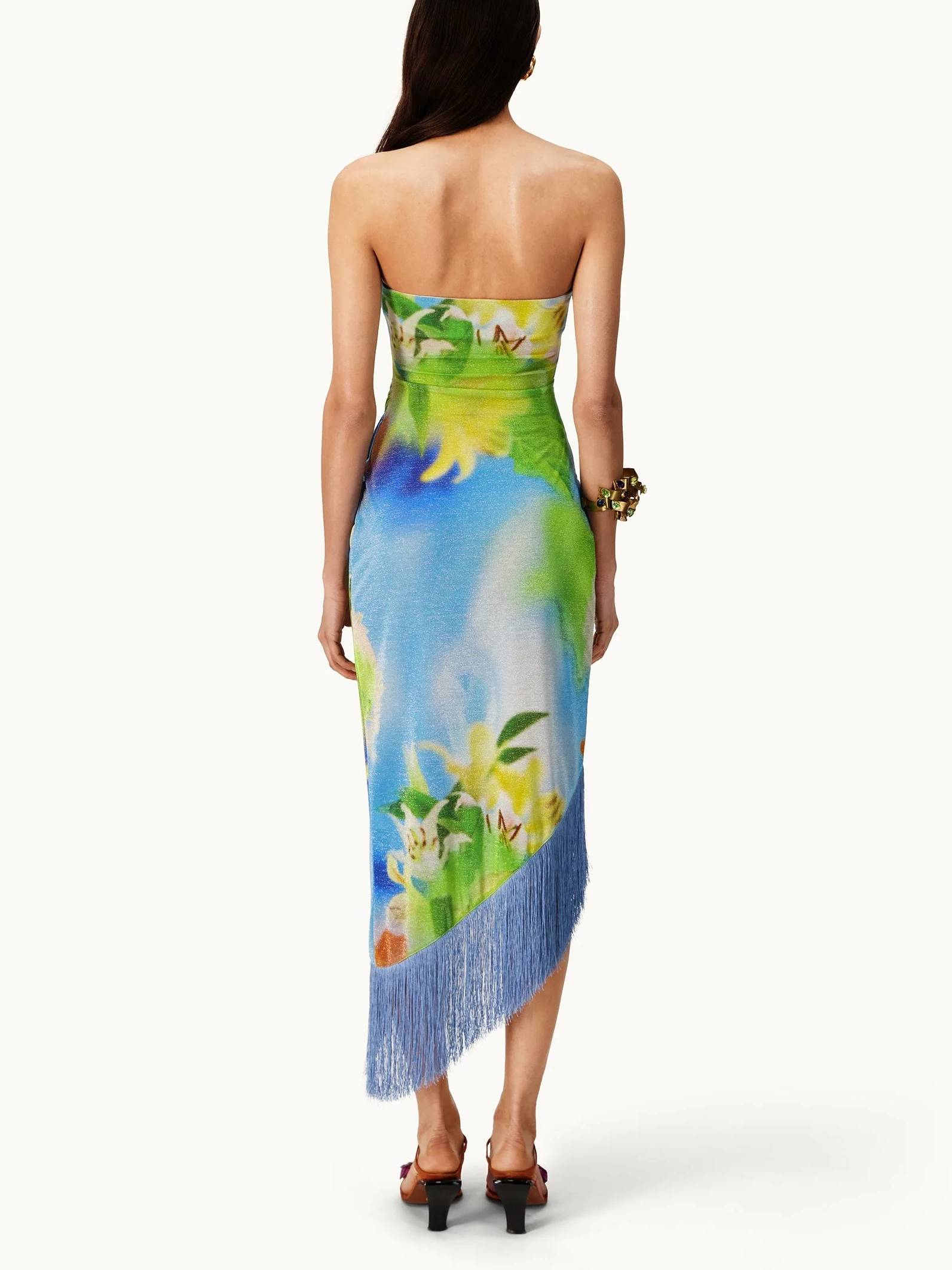 Tassel Hem Printed Dress