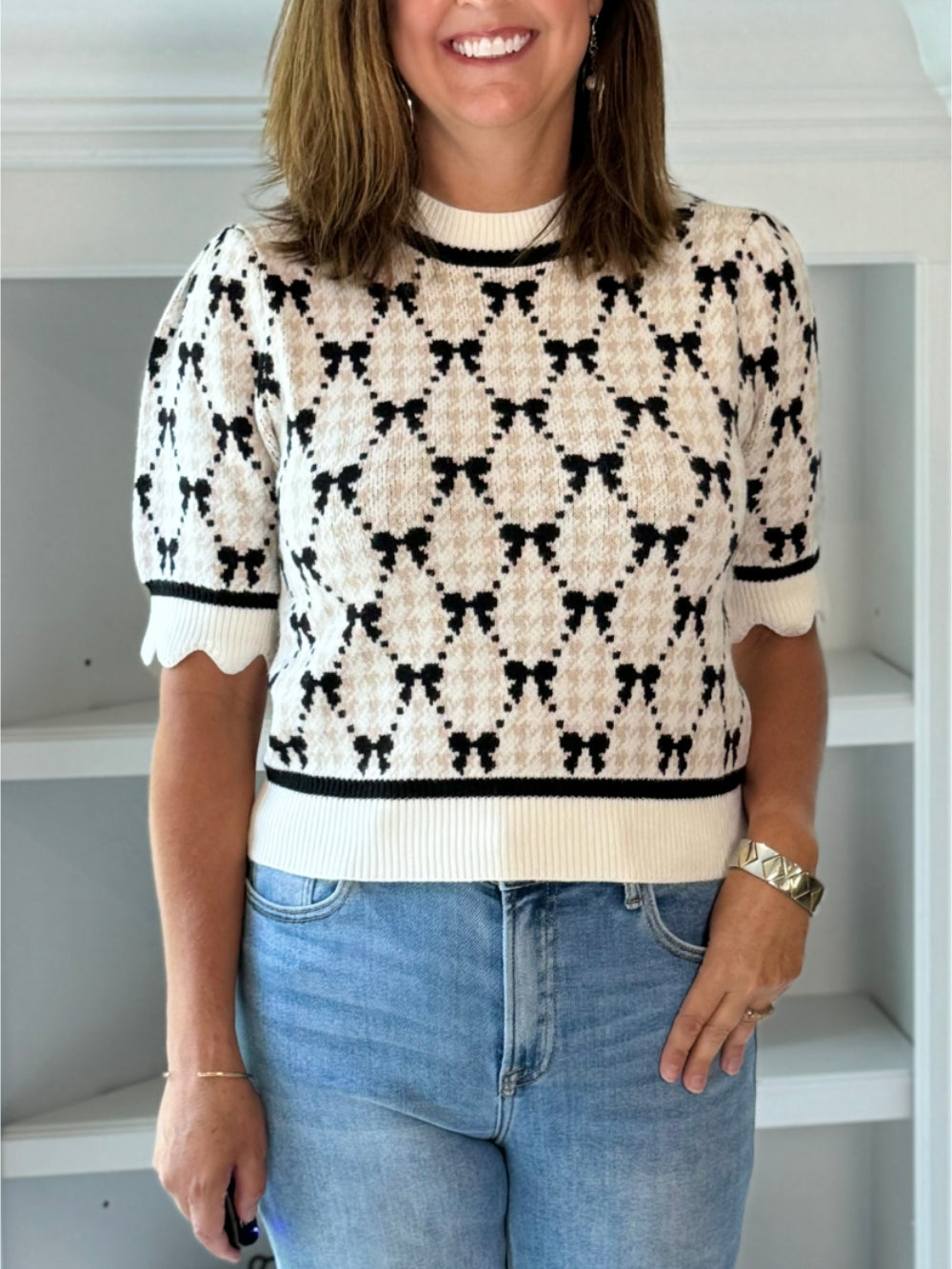 Chic Bow Knit Top