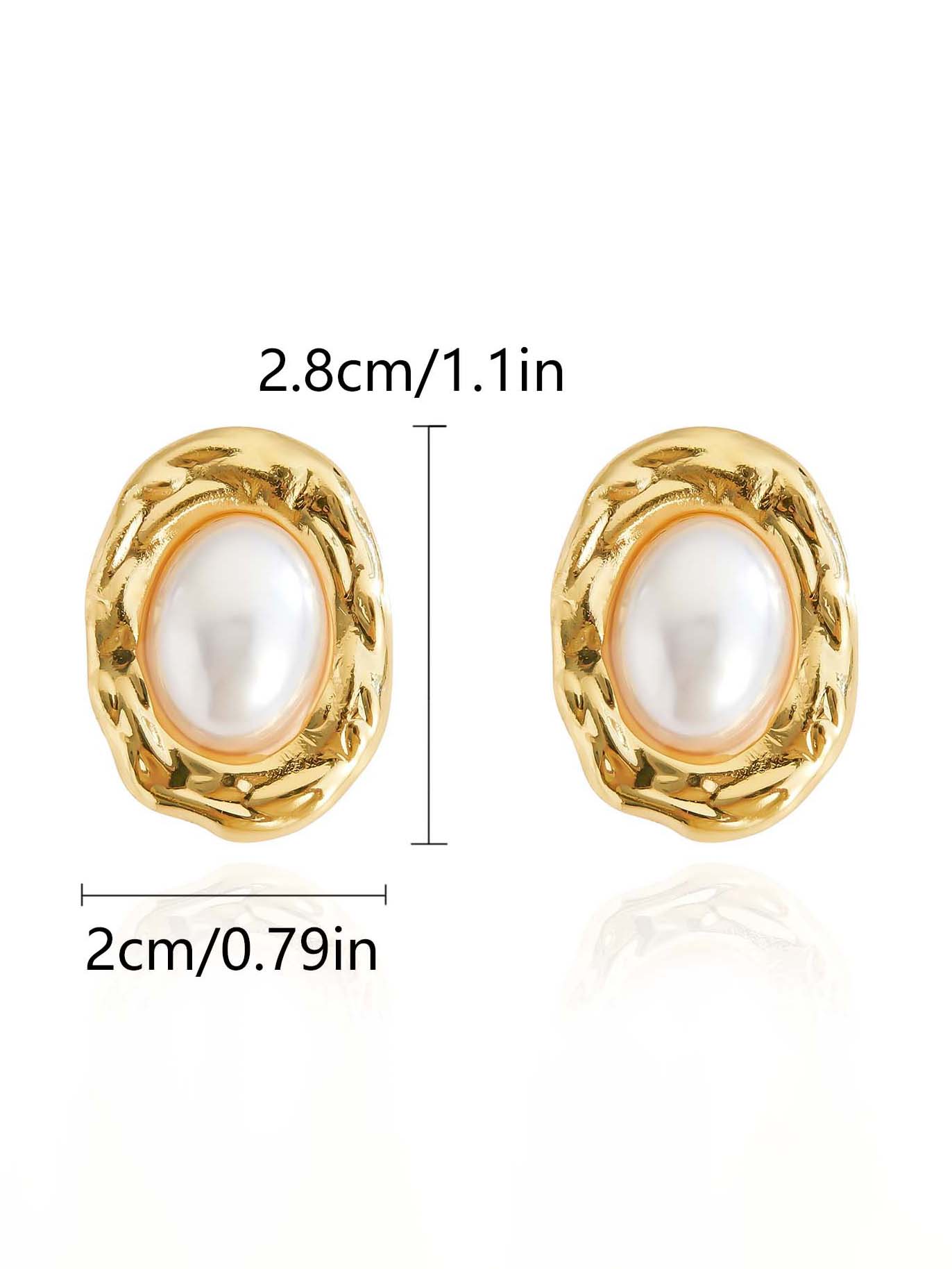 Boucles d'oreilles à tige en perles ovales tendance