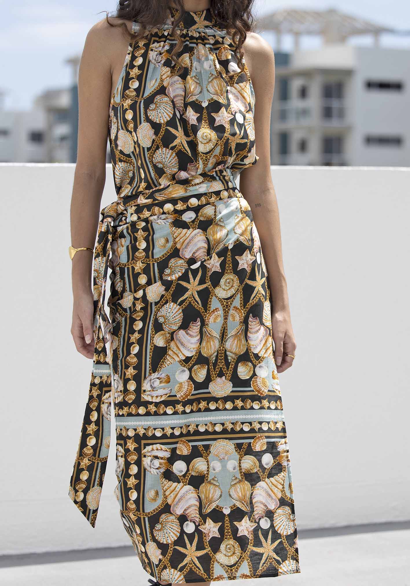 Exquisite Dark Treasure Print Loose Sleeveless Tank Top