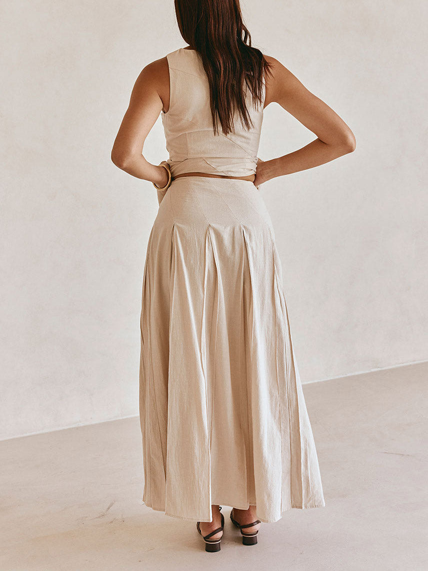 Casual Asymmetric Seam A-line Skirt