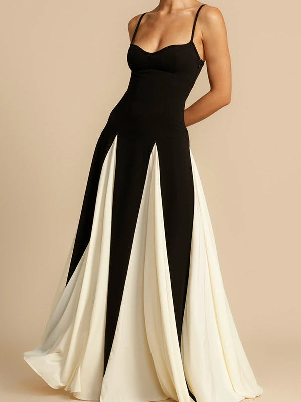 Timeless Elegance Panelled Tulle A-line Slip Maxi Dress