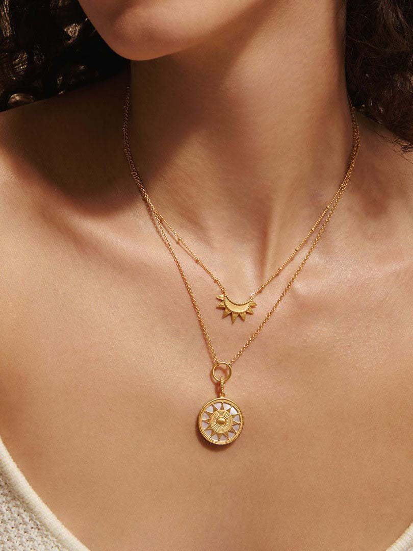 Collier double couche Soleil et Lune