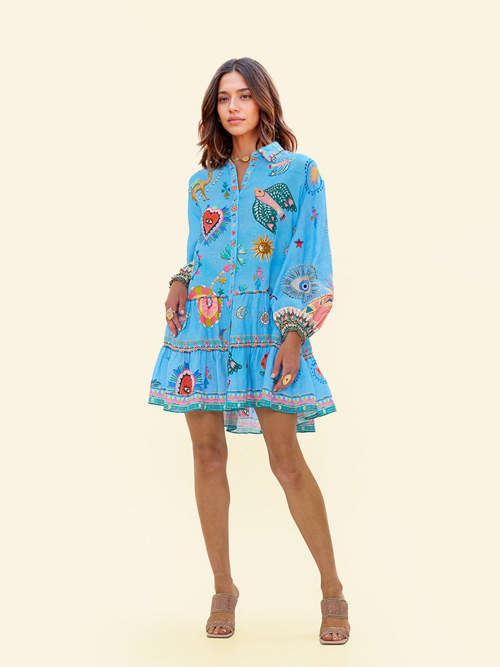 Vestido mini con estampado único de pintura