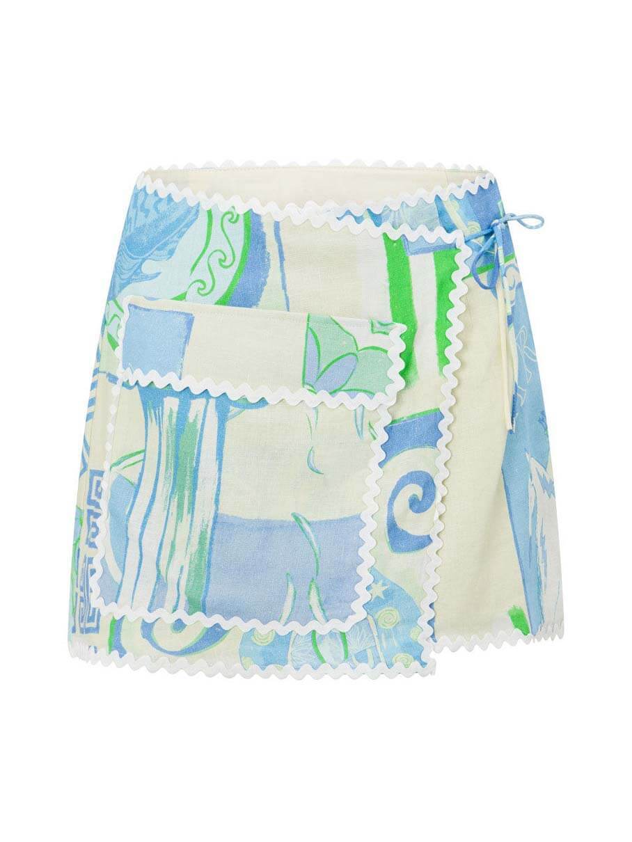 Falda irregular con estampado pintado único