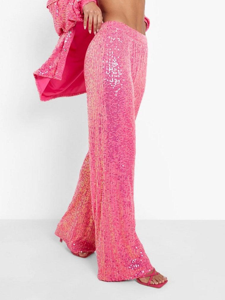 Pantalon ample élastique à paillettes
