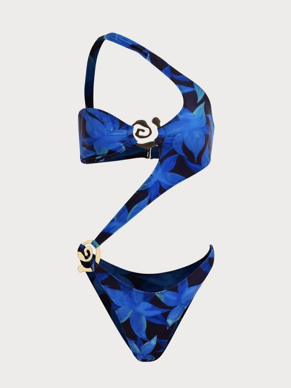 Maillot de bain une pièce sexy imprimé avec boutons en métal