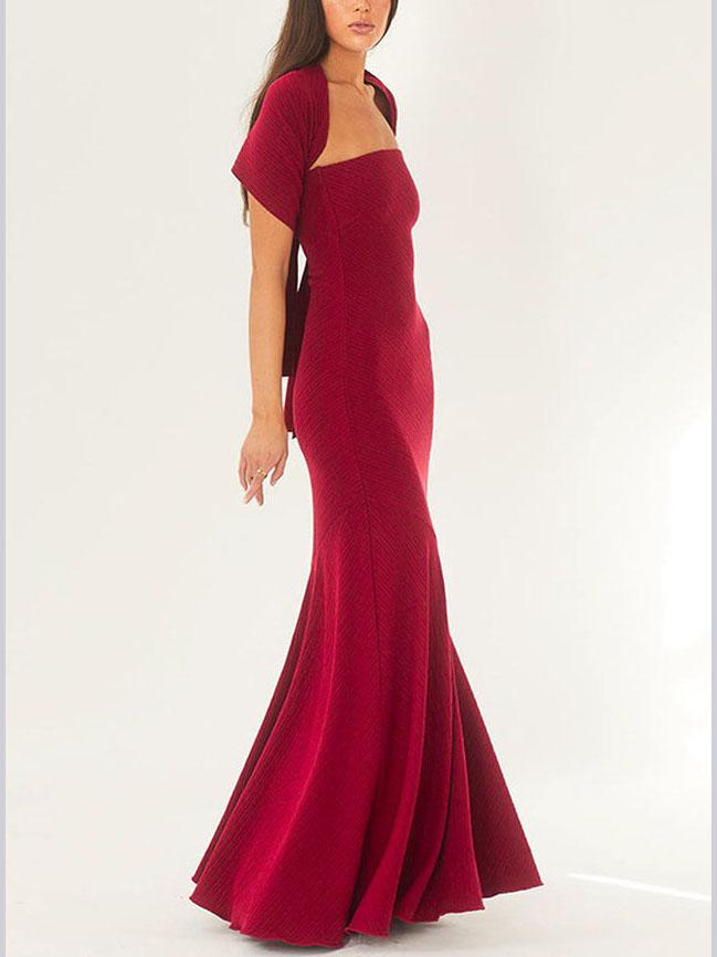 Robe longue bustier asymétrique à la mode