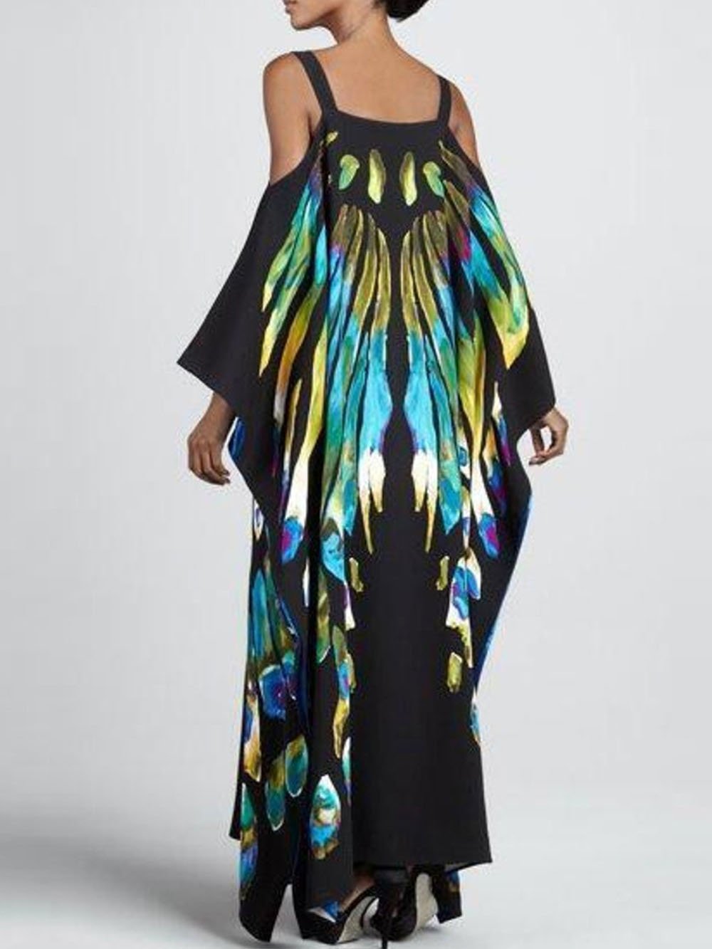 Robe longue sans bretelles à manches longues, imprimée et personnalisée