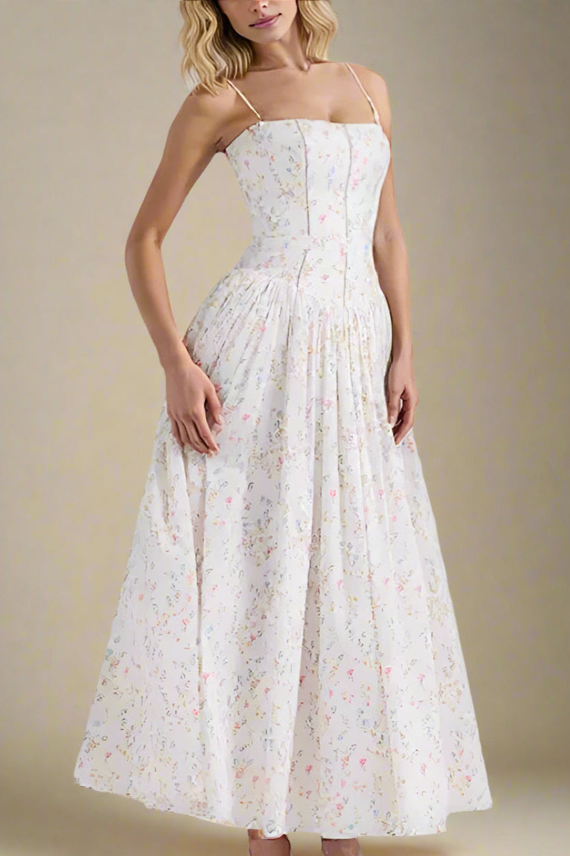 Tasmin Midi Dress - White Print