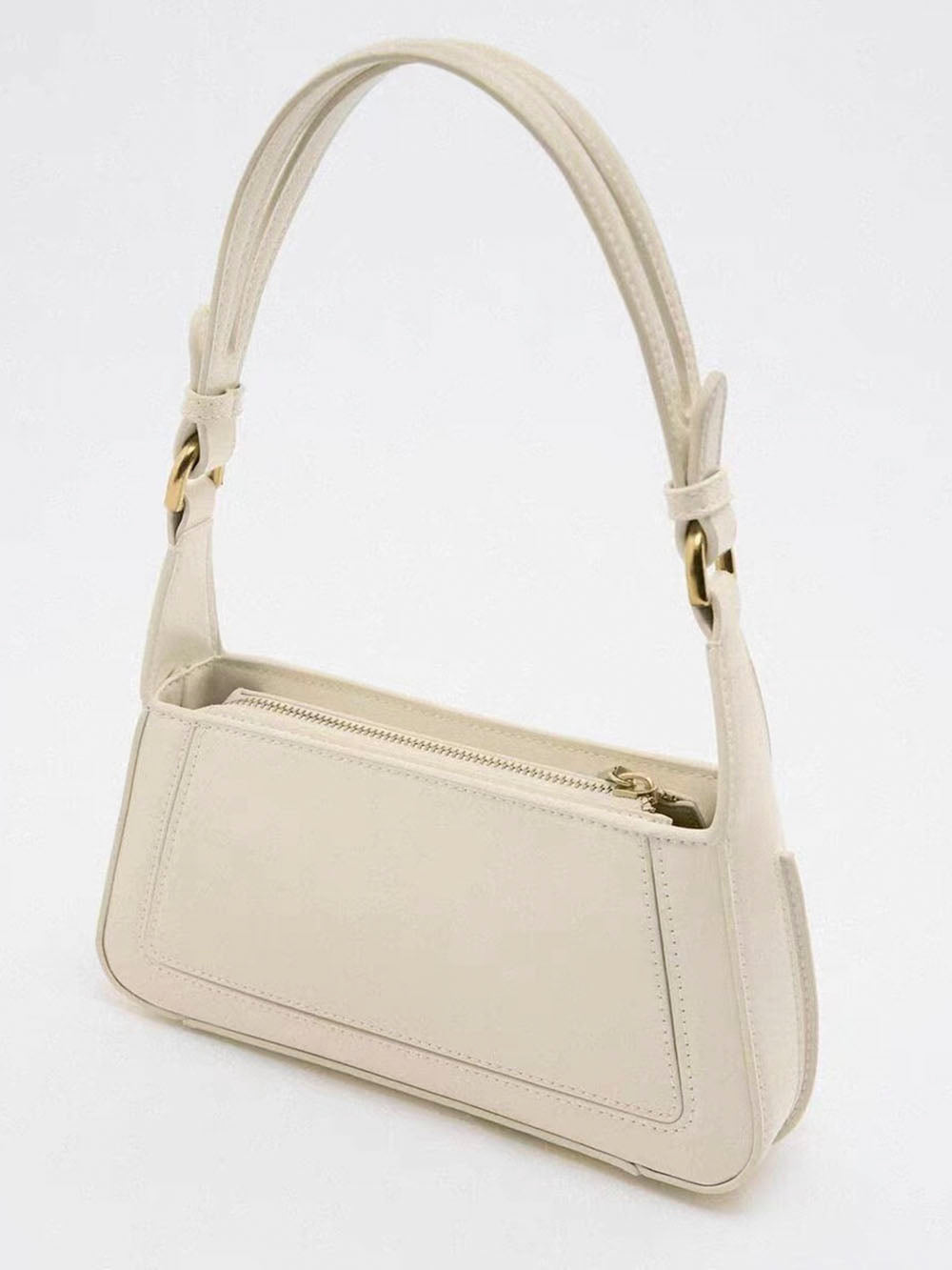 Bolso de hombro cuadrado con acabado de charol falso