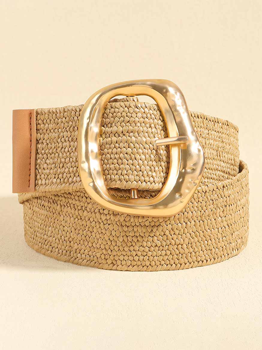 Ceinture élastique en paille bohème tendance