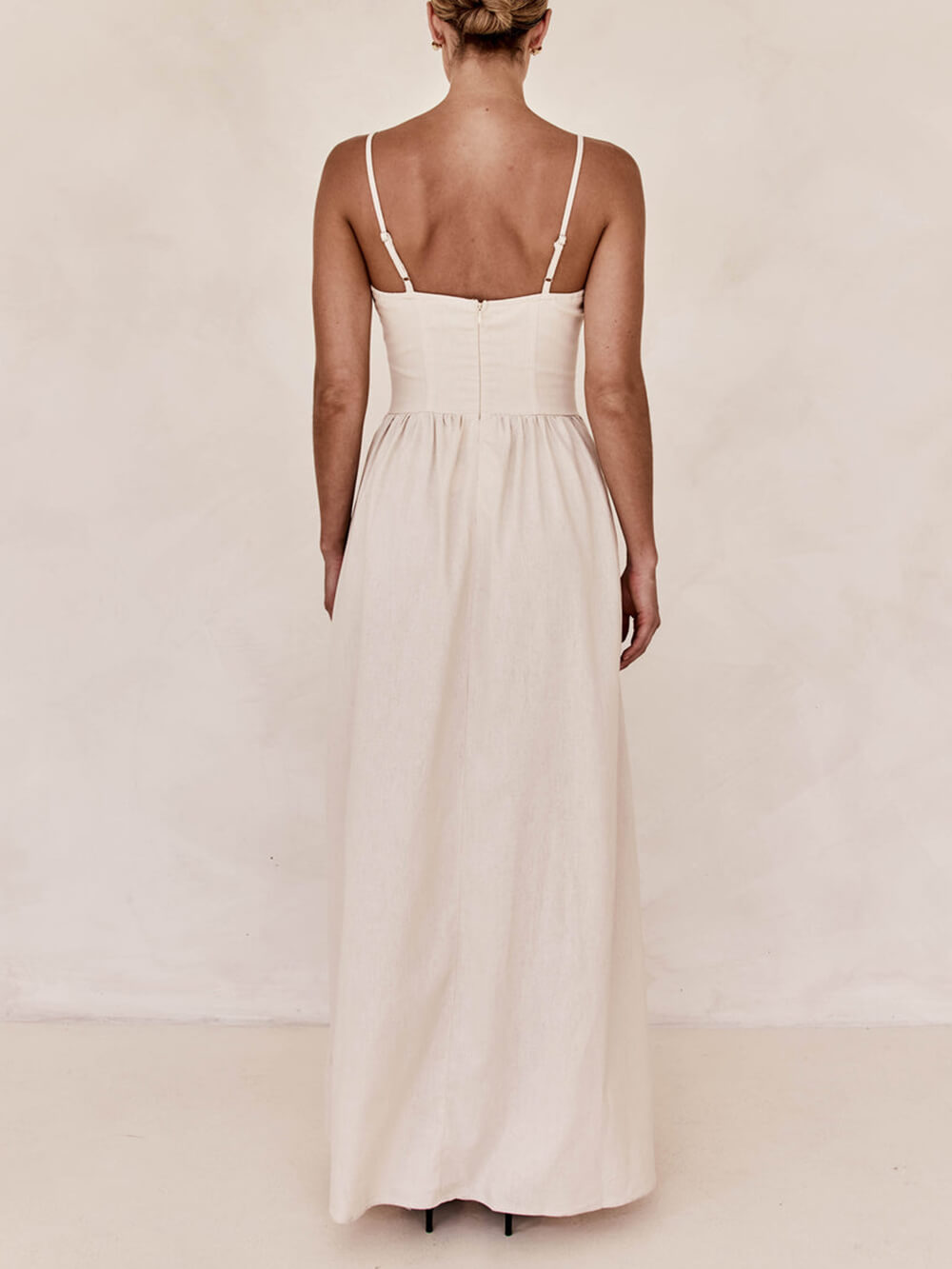 Robe longue plissée à bretelles Sunset sans manches