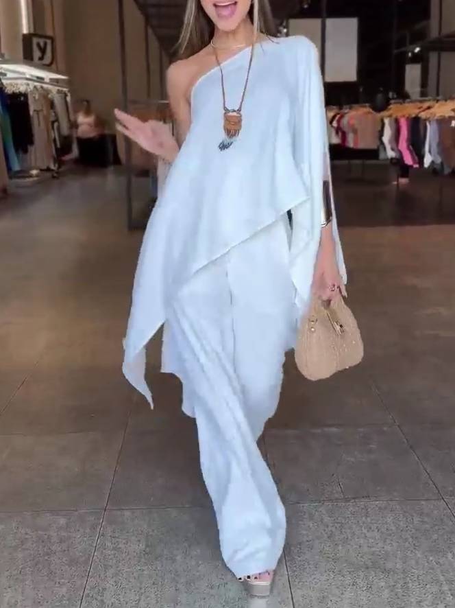 Variant Top And Wide Leg Pants Suit