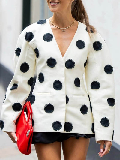 Exquisite Polka Dot Blazer DressSoul