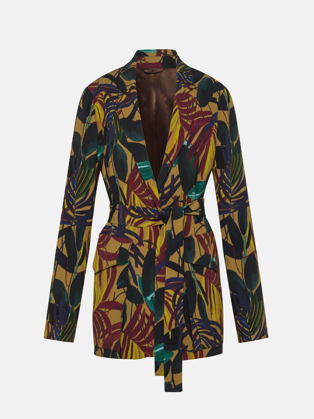 Retro Unique Colorful Palm Leaf Oil Painting Print Jacket Shirt
