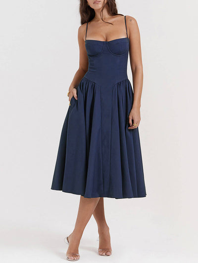 V-Neck Strapless Midi Dress DressSoul