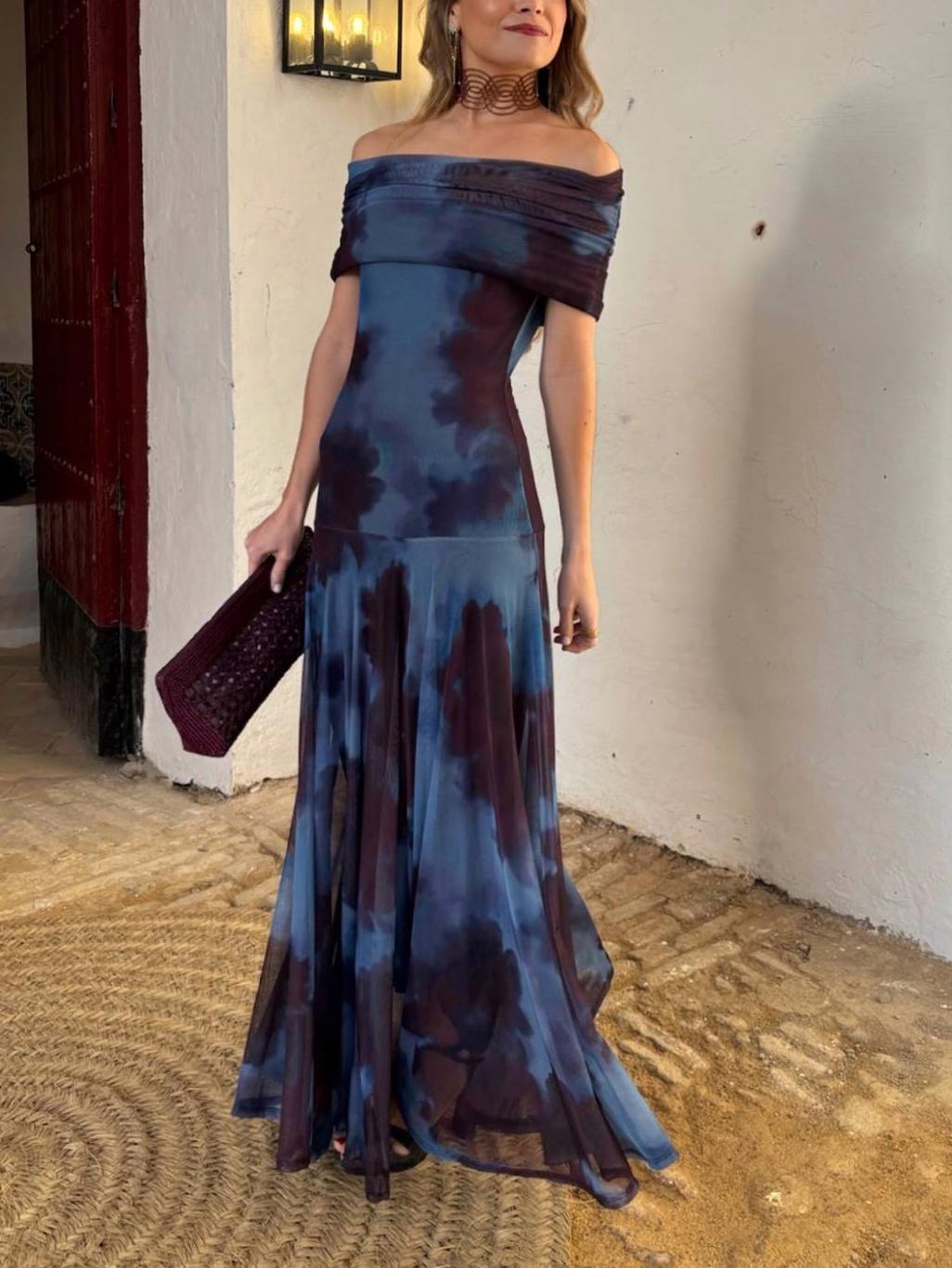 One Shoulder Unique Print Dress
