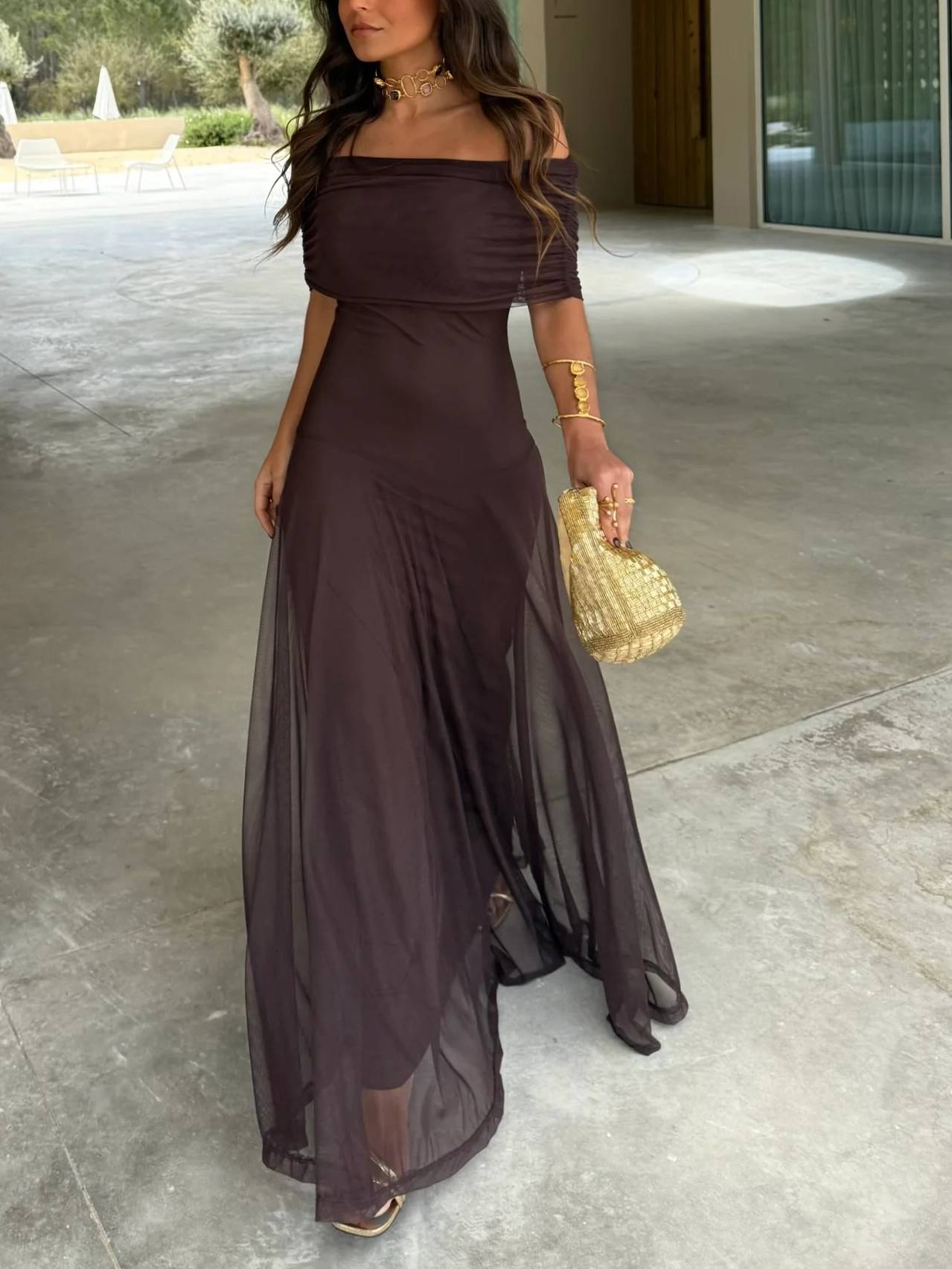 Two-Way To Wear Off-Shoulder Maxi Dress