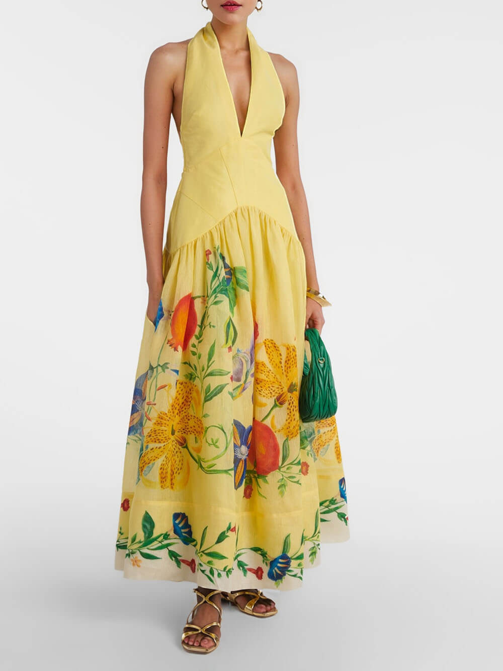 Robe longue élégante et sexy à imprimé floral Dahlia