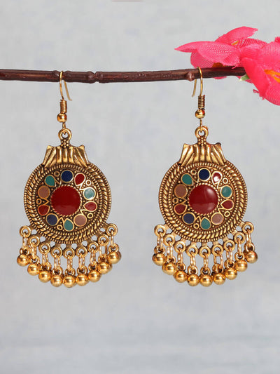 Retro Ethnic Style Disc Ball Tassel Earrings DressSoul