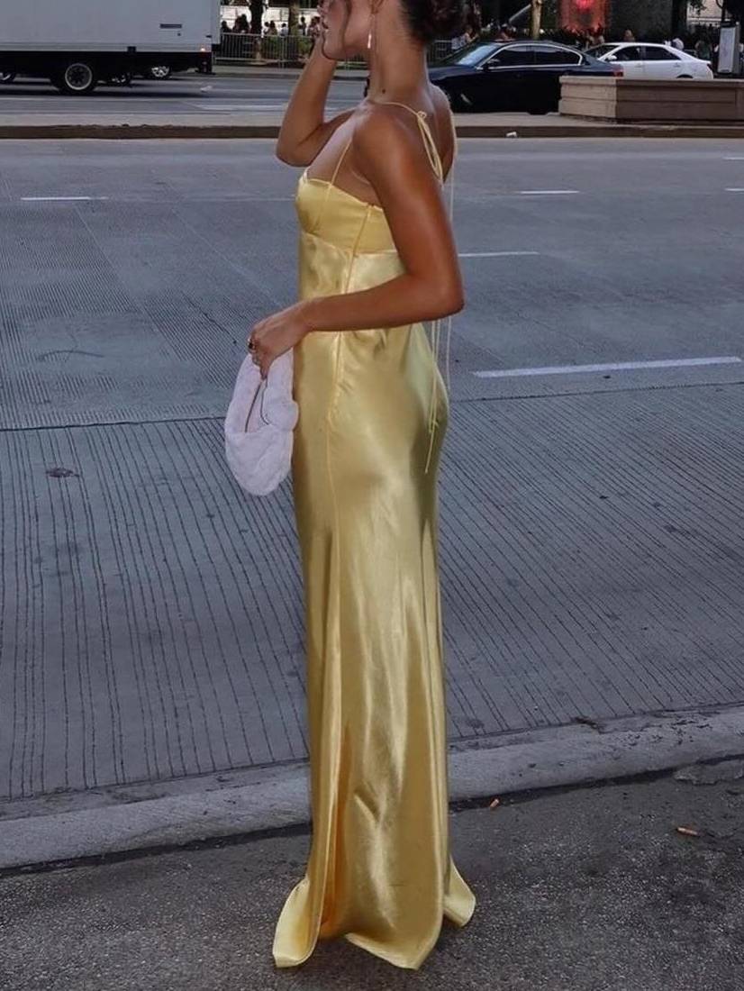 Hollow Suspender Maxi Dress