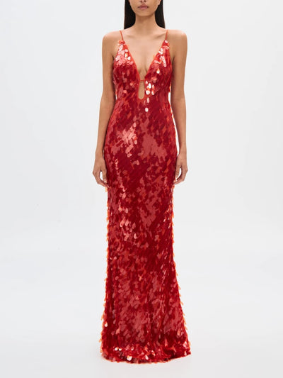 The Red Sapphire Sequin Maxi Dress DressSoul