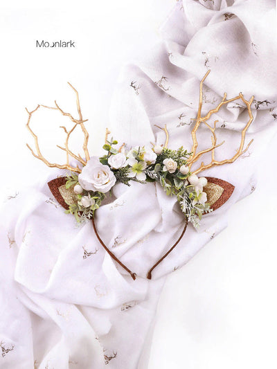 White & Sage Christmas Reindeer Headband DressSoul