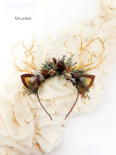 Pine Cone Christmas Reindeer Headband DressSoul