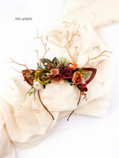Sunset Terracotta Christmas Reindeer Headband DressSoul