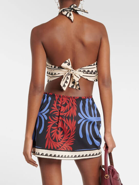 Mini-robe d'été à imprimé unique et col licou