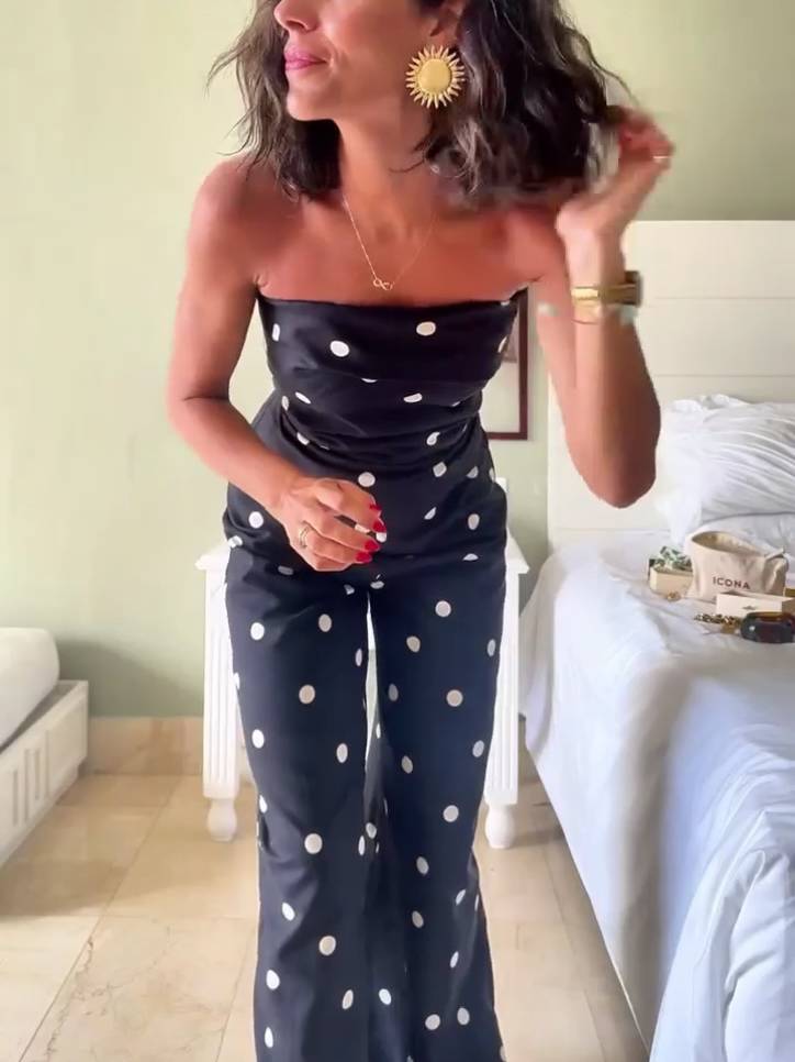 Polka Dot Tube Top Jumpsuit