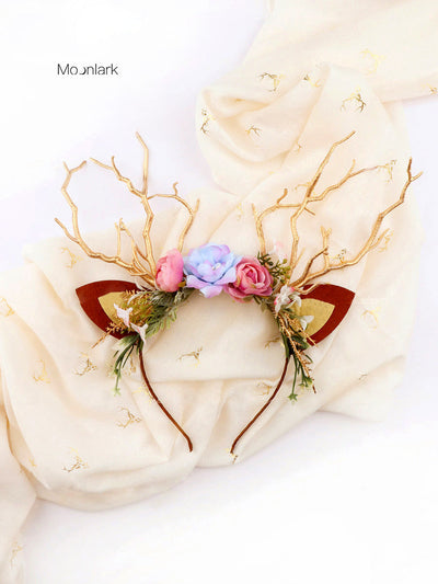 Flower Beauty And The Beast Christmas Reindeer Headband DressSoul