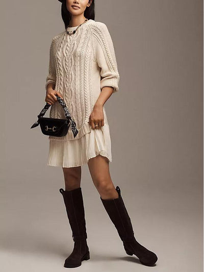 Twist Shape Knit Sweater Mini Dress DressSoul