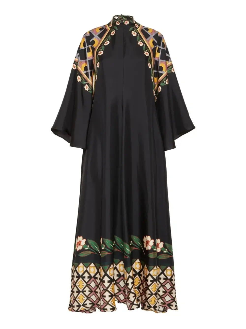 Robe ample élégante à col en V et imprimé boutons de fleurs