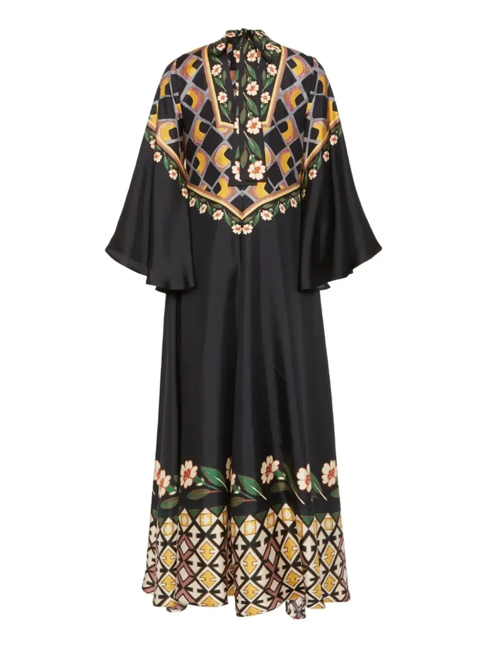 Robe ample élégante à col en V et imprimé boutons de fleurs
