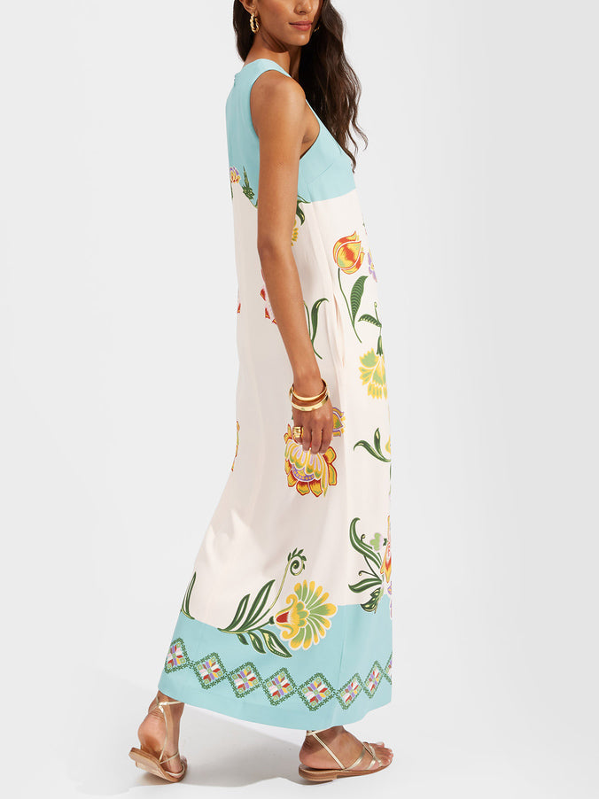 Robe midi sans manches à imprimé floral Sunshine exquis