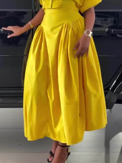 Casual High-Waist Ruched Skirt DressSoul