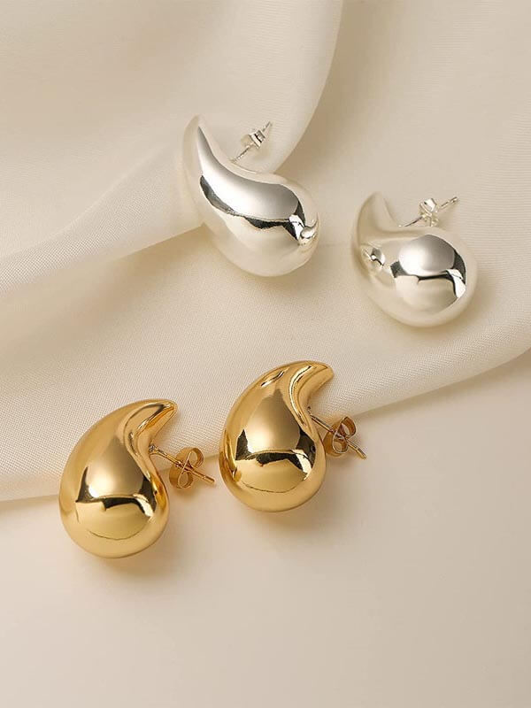 Pendientes de gota de agua hueca, pendientes personalizados, pendientes de dopamina